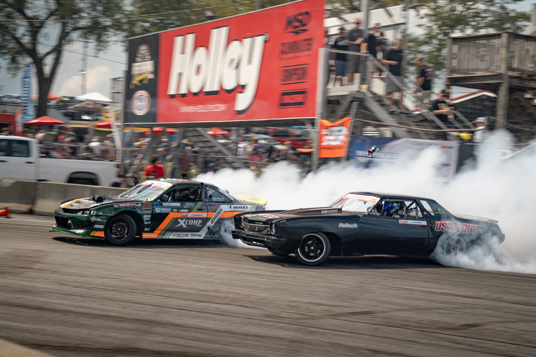 The JNR Nissan S14 running tandem at LS Fest East 2026
