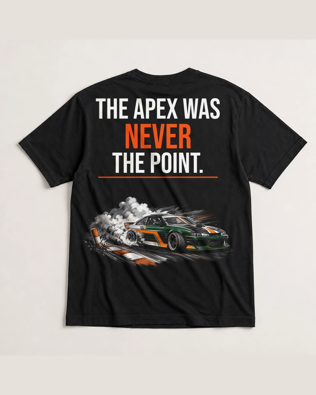 Back view of The Apex Was Never the Point black shirt preview